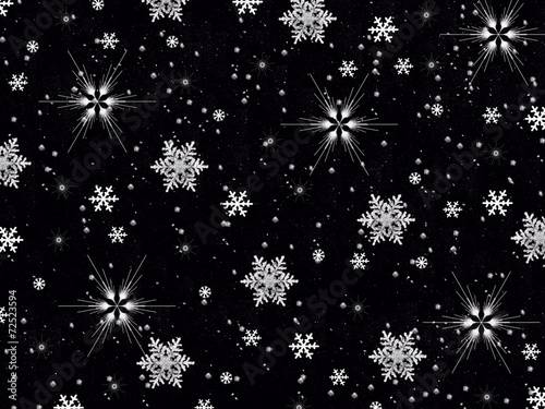 Snowflakes on Black Background