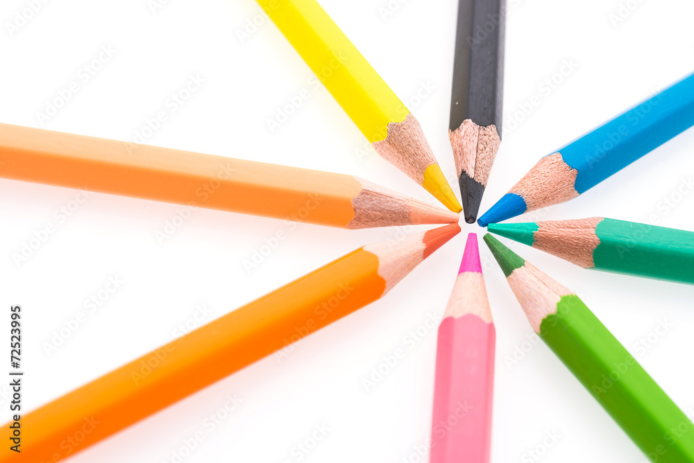 Colorful pencil isolated on white background Colorful pencil isolated on white background