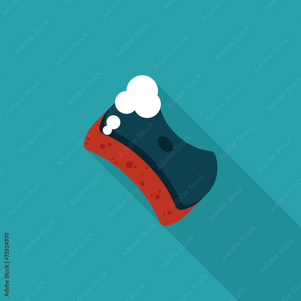 Kitchenware scouring pads flat icon with long shadow,eps10 Kitchenware scouring pads flat icon with long shadow,eps10
