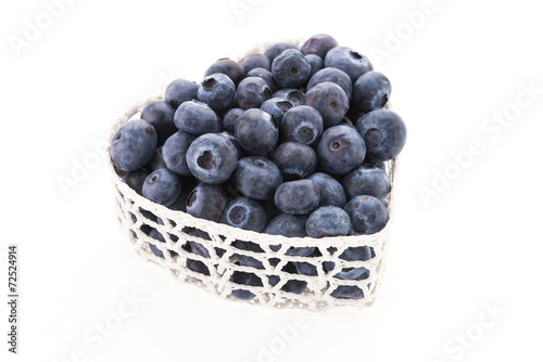 Blueberry basket isolated on white