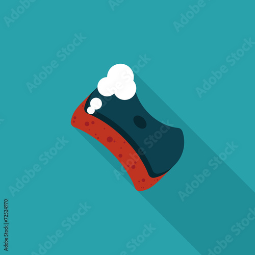 Kitchenware scouring pads flat icon with long shadow,eps10