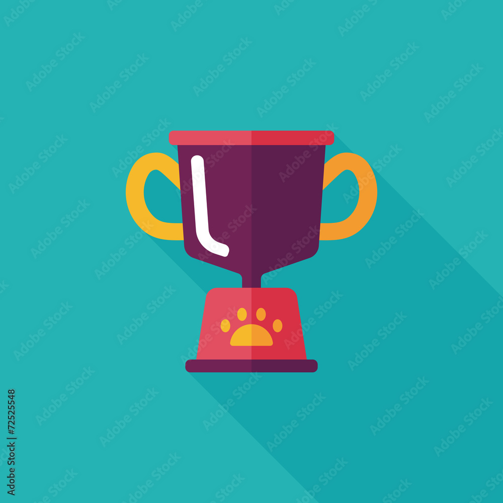 Pet dog champion flat icon with long shadow, eps10 Pet dog champion flat icon with long shadow, eps10