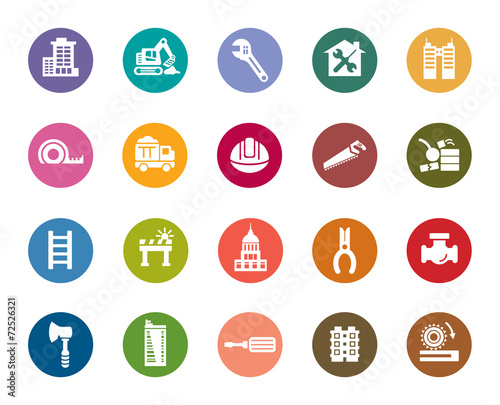 Buildings and Construction Color Icons