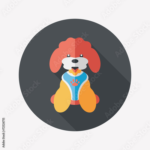Pet dog flat icon with long shadow,eps10
