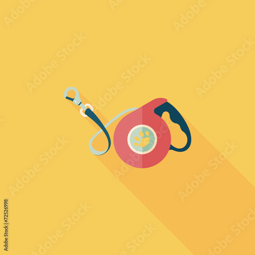 Pet dog lead flat icon with long shadow,eps10