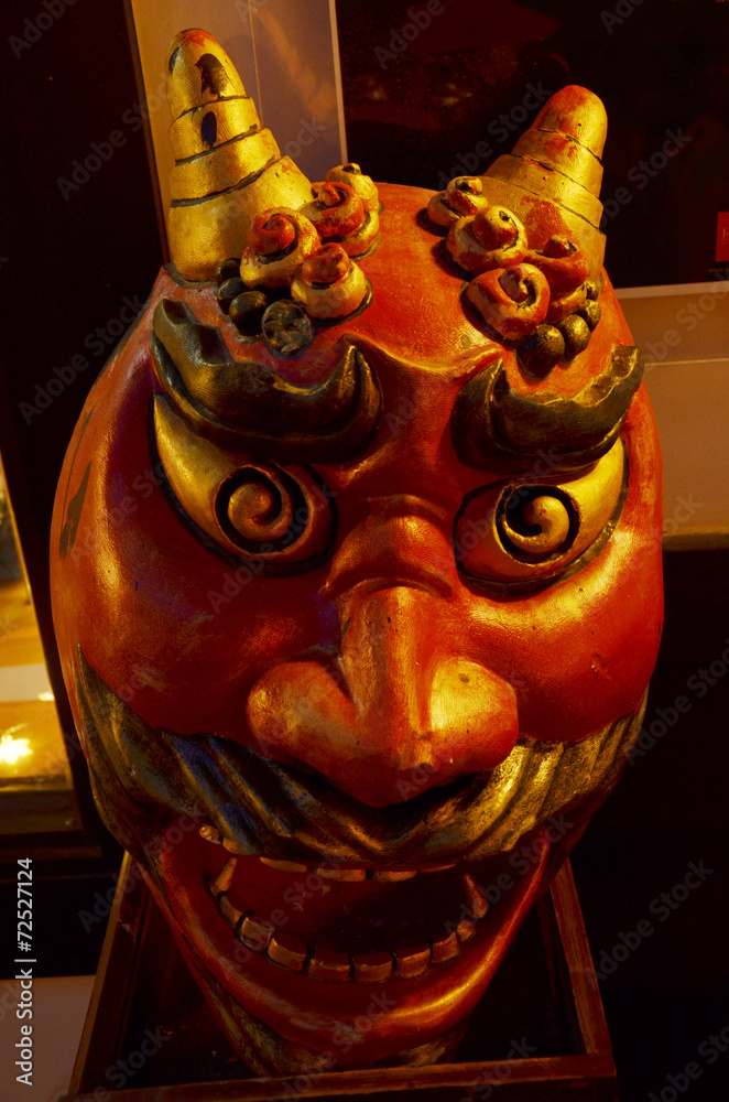 Carved and sculpture Oni Giant Demon Head Japanese Style Photos | Adobe  Stock