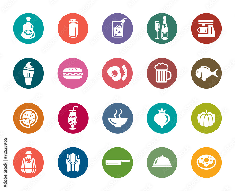 Food and Drinks Color Icons