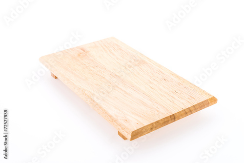 Wooden cutting board isolated on white background