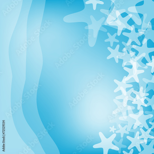 Blue sea and starfish illustration