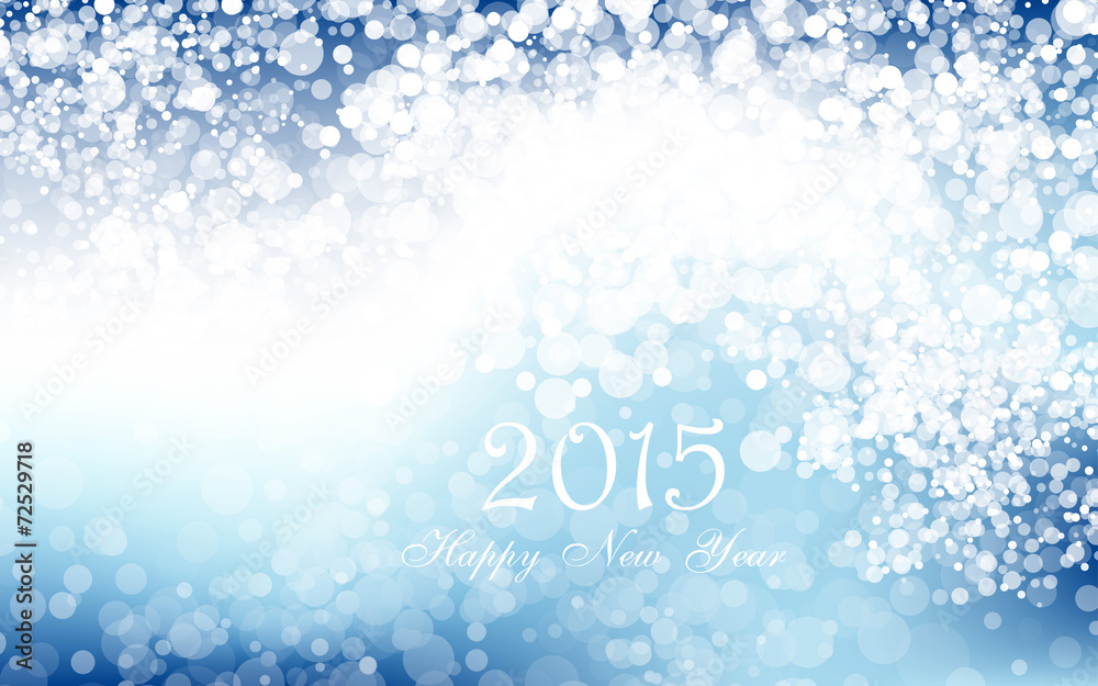 New year 2015 in blue background. Vector. Clip-art