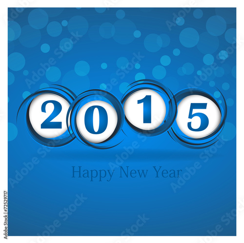 New year 2015 in blue background. Clip-art