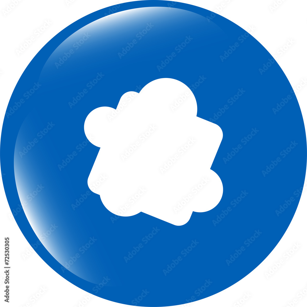 Glossy cloud web button icon isolated on white background Glossy cloud web button icon isolated on white background