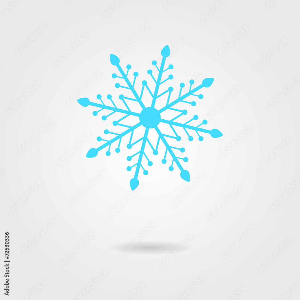 blue snowflake icon with shadow blue snowflake icon with shadow