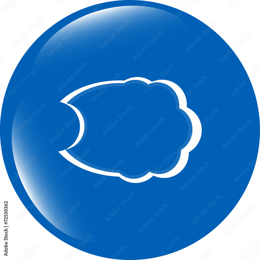 cloud icon on the button isolated on white background cloud icon on the button isolated on white background