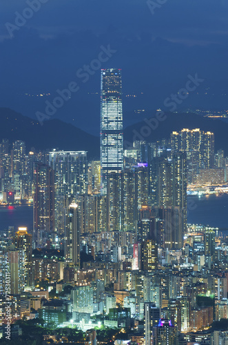Aerial view of Hong Kong City © leeyiutung