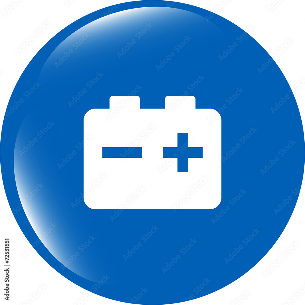 Fototapeta premium battery round web glossy icon button isolated on white