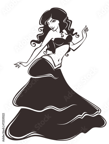 belly dance in cartoon style