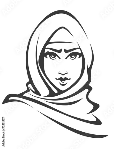 beautiful face of arabic muslim woman
