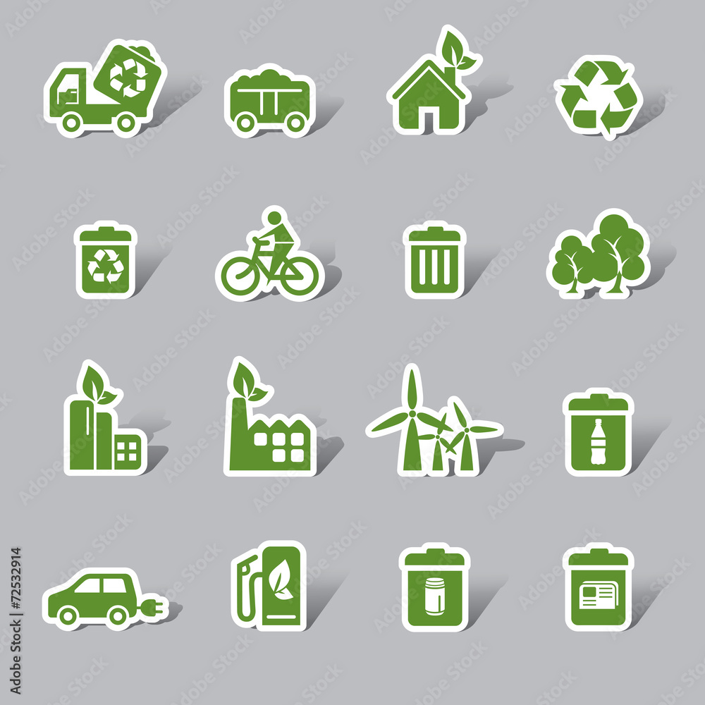 Environmental Protection Color Icon Label Environmental Protection Color Icon Label