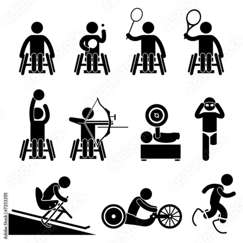 Disable Handicap Sport Paralympic Games Cliparts