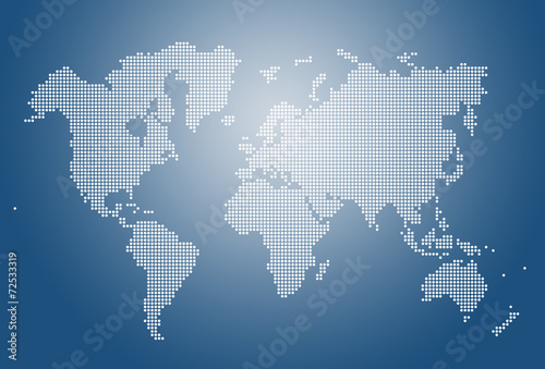 Fototapeta Naklejka Na Ścianę i Meble -  Image of modern optimally dotted world map illustration