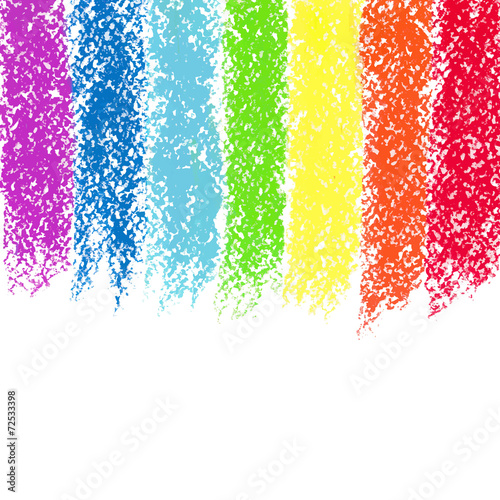 Pastel crayon painted rainbow, vector image