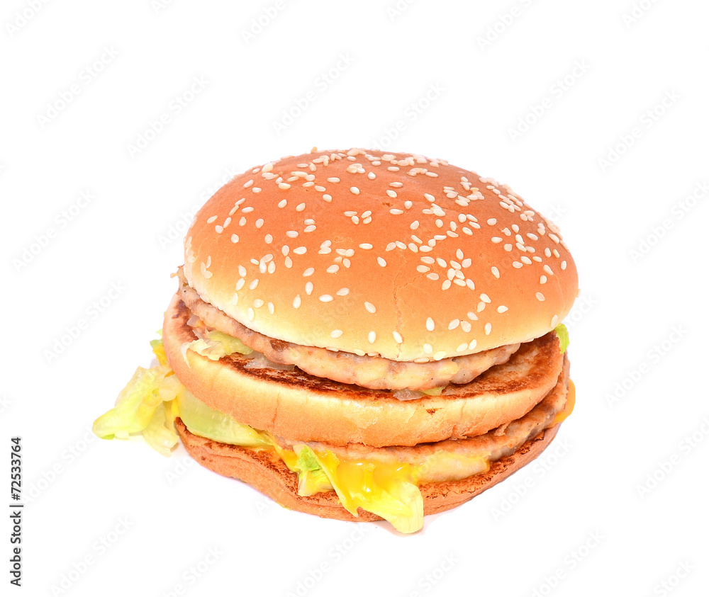 Hamburger with white background Hamburger with white background
