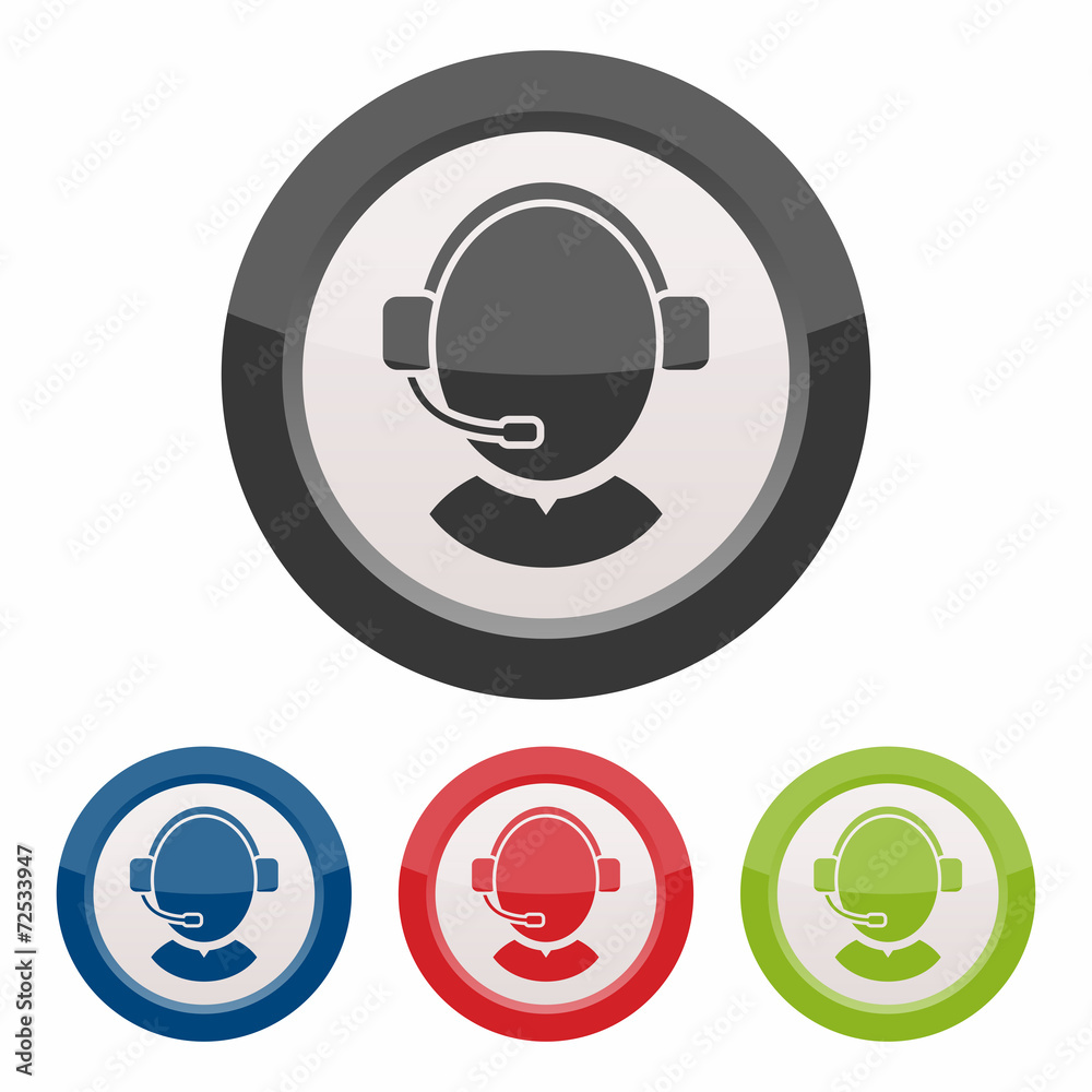 Customer support operator with headset icon Customer support operator with headset icon