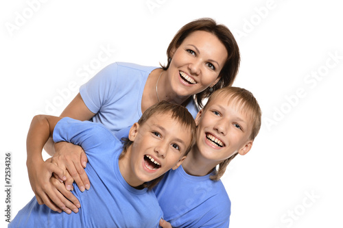 mom with sons