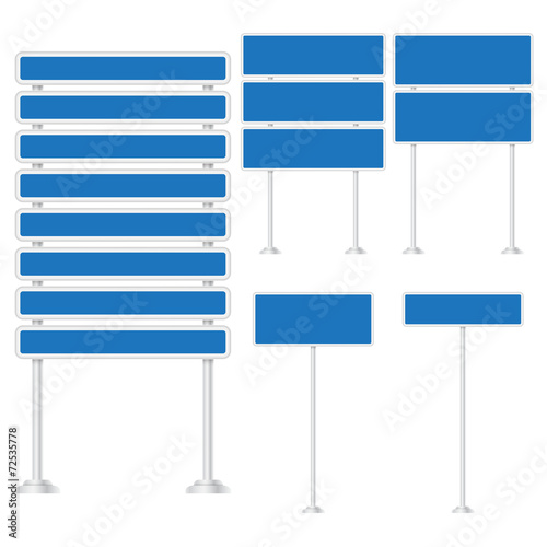 Vector set of signpost on isolated white background