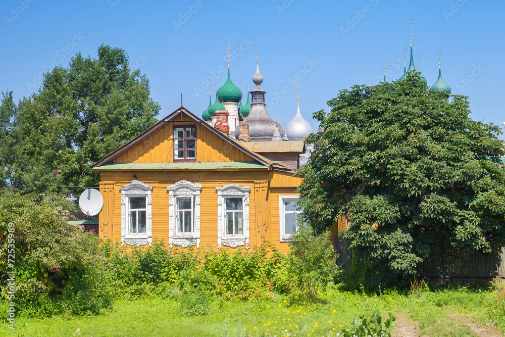 The old russian wood house in Rostov city
