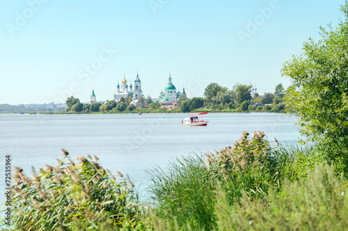 Spaso-Yakovlevsky Monastery in Rostov city on lake coast of Nero photo