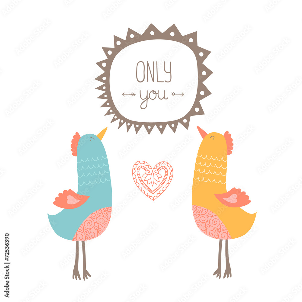 Valentine card with birds Valentine card with birds
