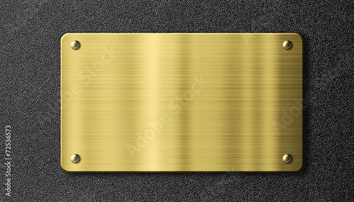gold or brass sign metal plate