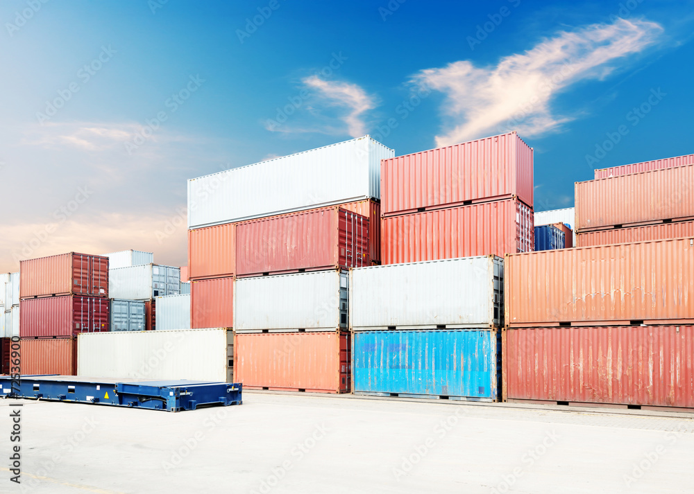 Stack of Cargo Containers at the docks Stack of Cargo Containers at the docks