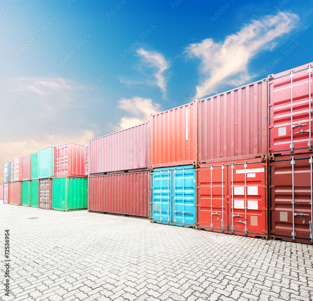 Fototapeta premium Stack of Cargo Containers at the docks