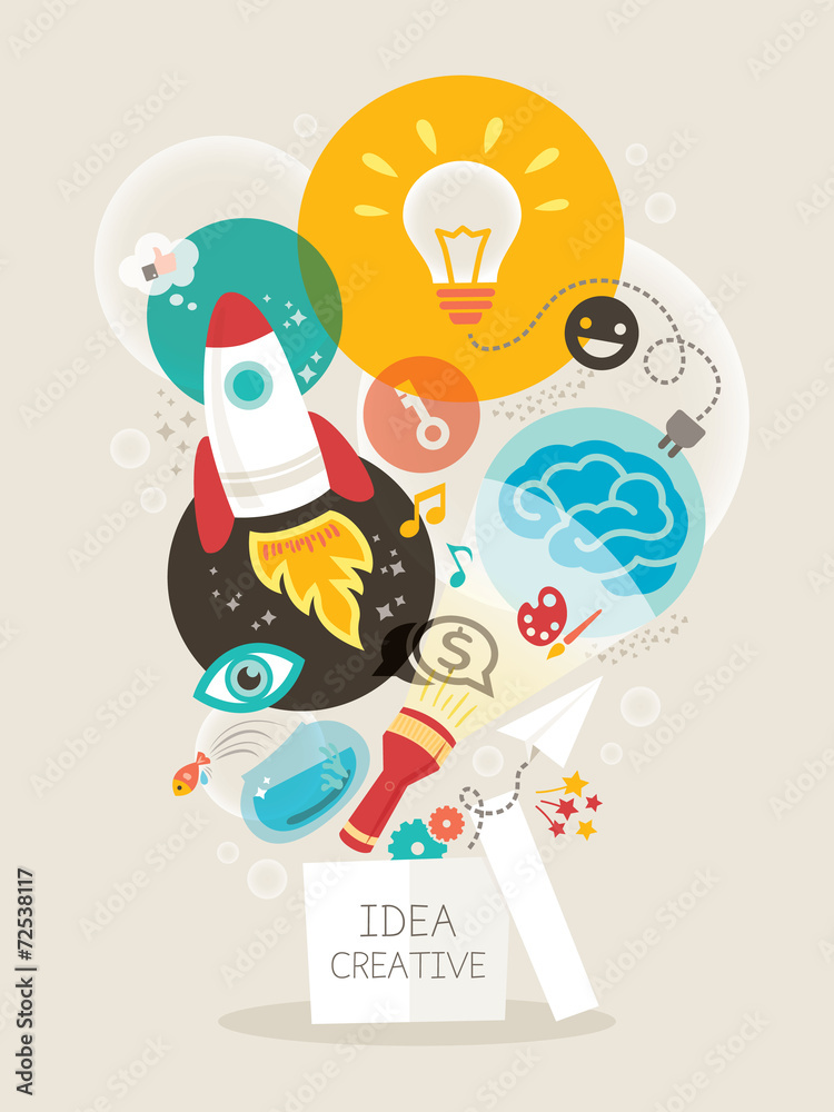 Creative idea Illustration - obrazy, fototapety, plakaty 
