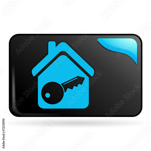 sécurité de la maison sur bouton web rectangle bleu