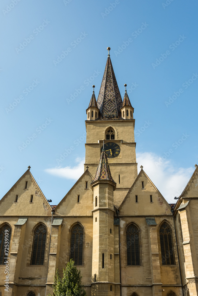 Gothic Lutheran Cathedral of Saint Mary built in 1530 in Sibiu