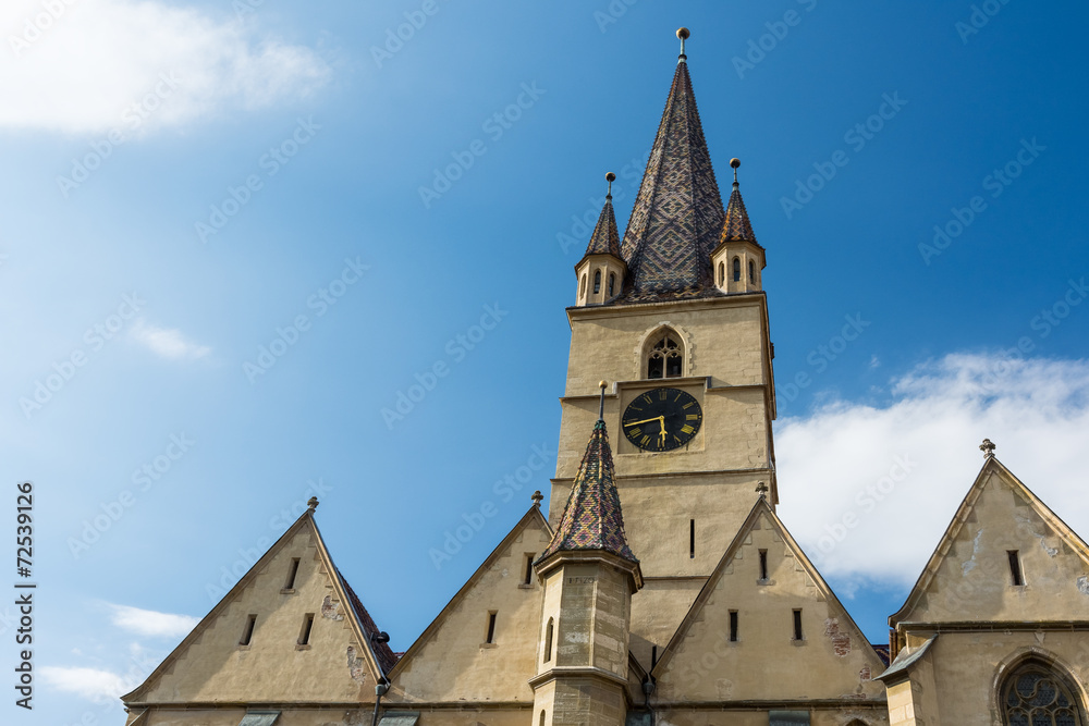 Gothic Lutheran Cathedral of Saint Mary built in 1530 in Sibiu