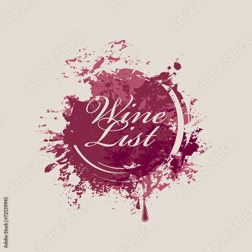 vector banner with spots and splashes of Wine list