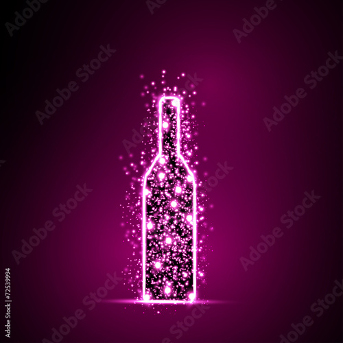 Wine Bottle light abstract design background, easy all editable