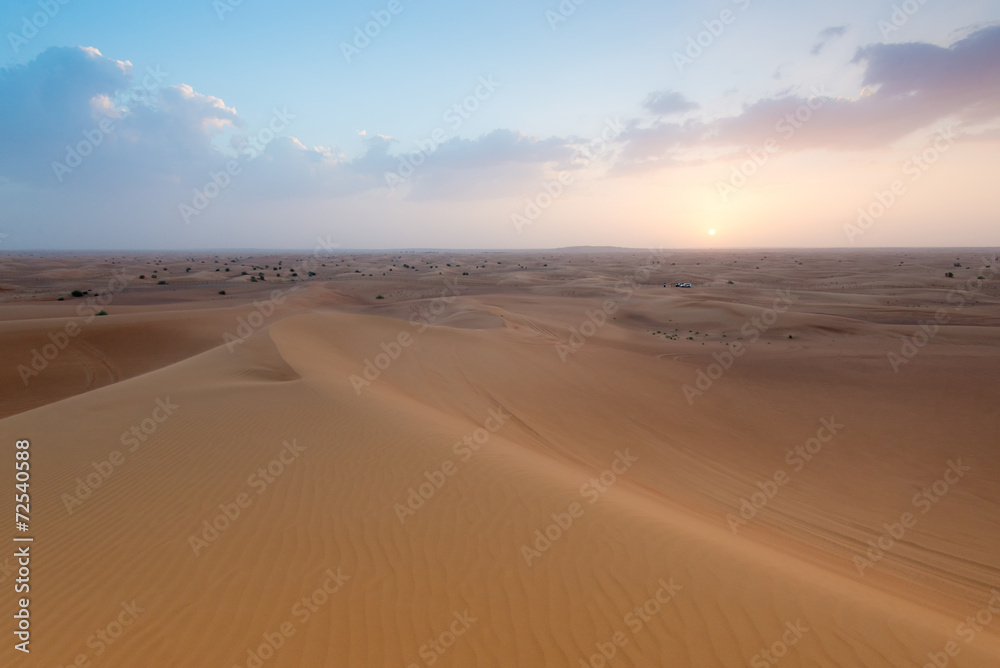 Photo of landscape of a desert in the United Arab Emirates