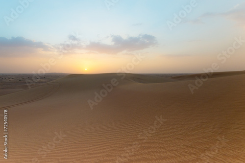 Fototapeta Naklejka Na Ścianę i Meble -  Photo of landscape of a desert in the United Arab Emirates