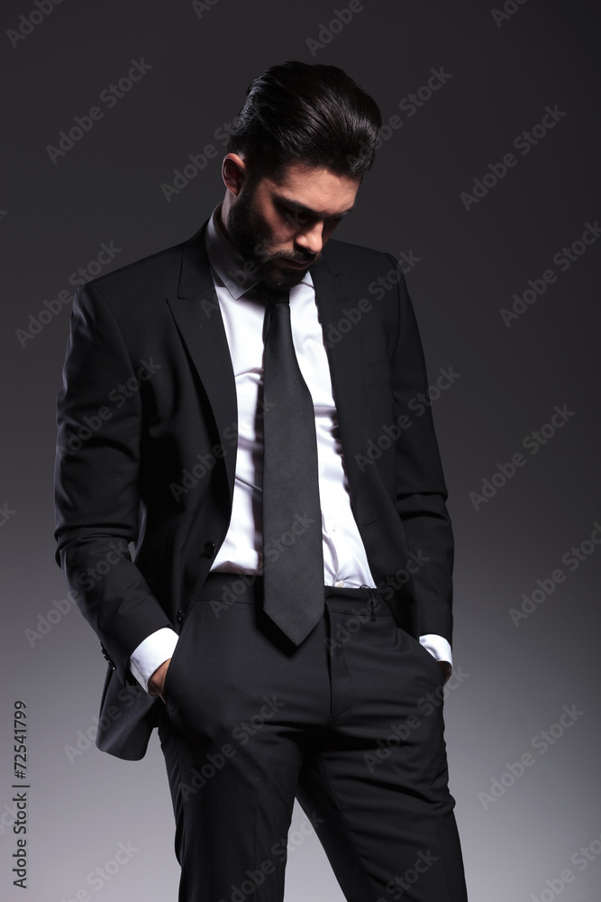 Picture of a elegant businss man looking down Picture of a elegant businss man looking down