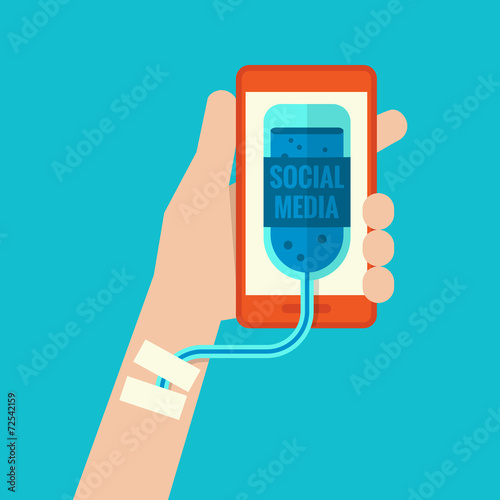 Smartphone addiction flat design