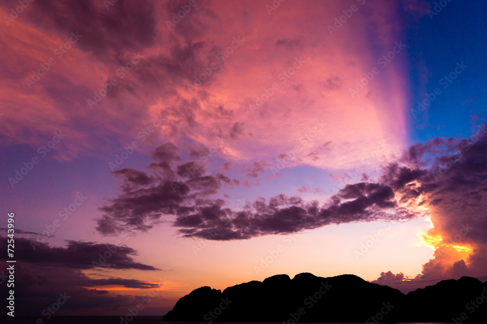 Evening Scene Fiery Backdrop Evening Scene Fiery Backdrop