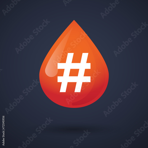 Blood drop icon with a hash tag