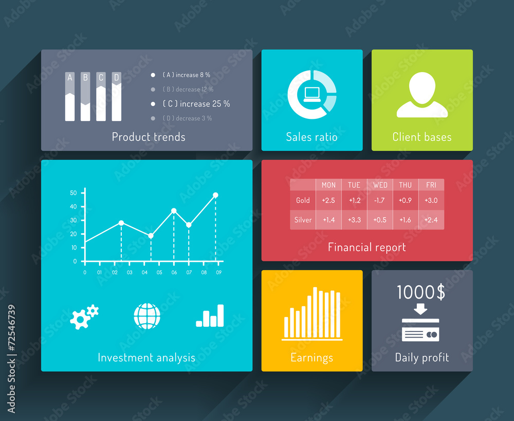 Interface Template with Diagrams Stock Vector Adobe Stock Interface Template with Diagrams Stock Vector Adobe Stock