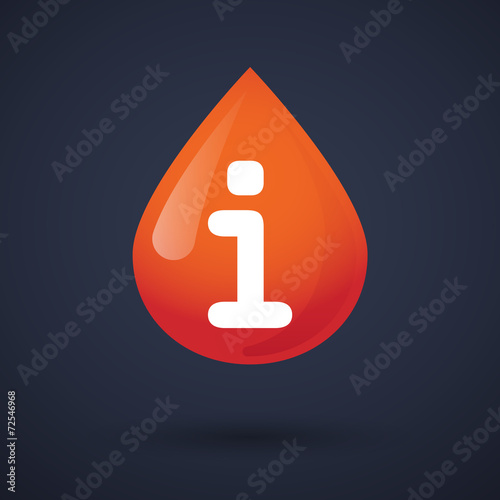 Blood drop icon with an info sign
